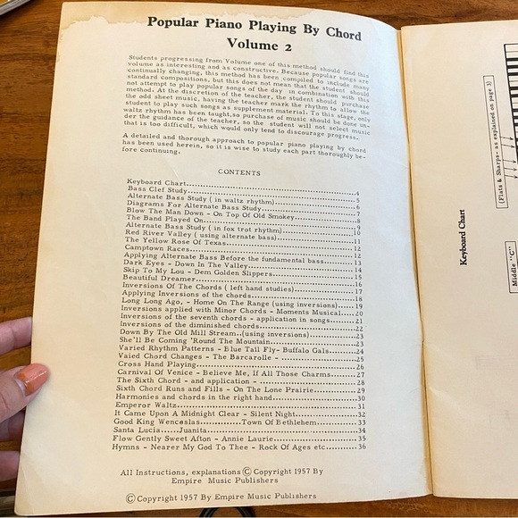 Old 1950s Vintage Piano Chords Playing Book- Vintage Music Book 36pg - Picture 13 of 14